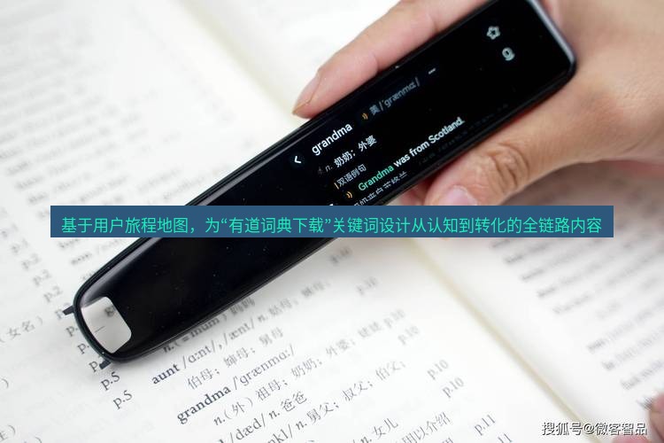 有道词典 基于用户旅程地图，为“有道词典下载”关键词设计从认知到转化的全链路内容