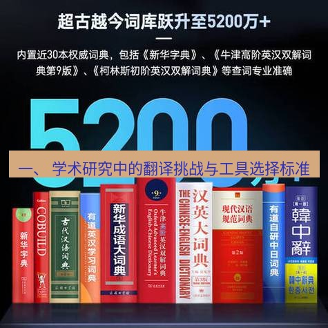 有道词典 一、 学术研究中的翻译挑战与工具选择标准
